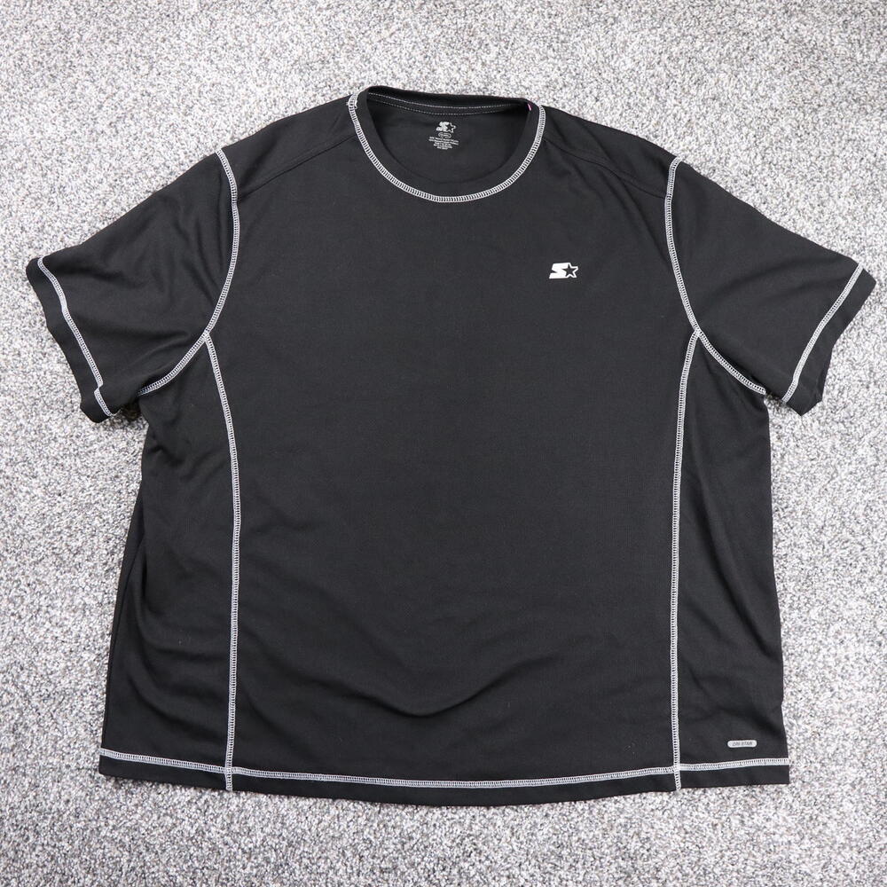 Men's Vintage Starter Workout Shirt Tee 2XL‎ Black Mesh Sheer